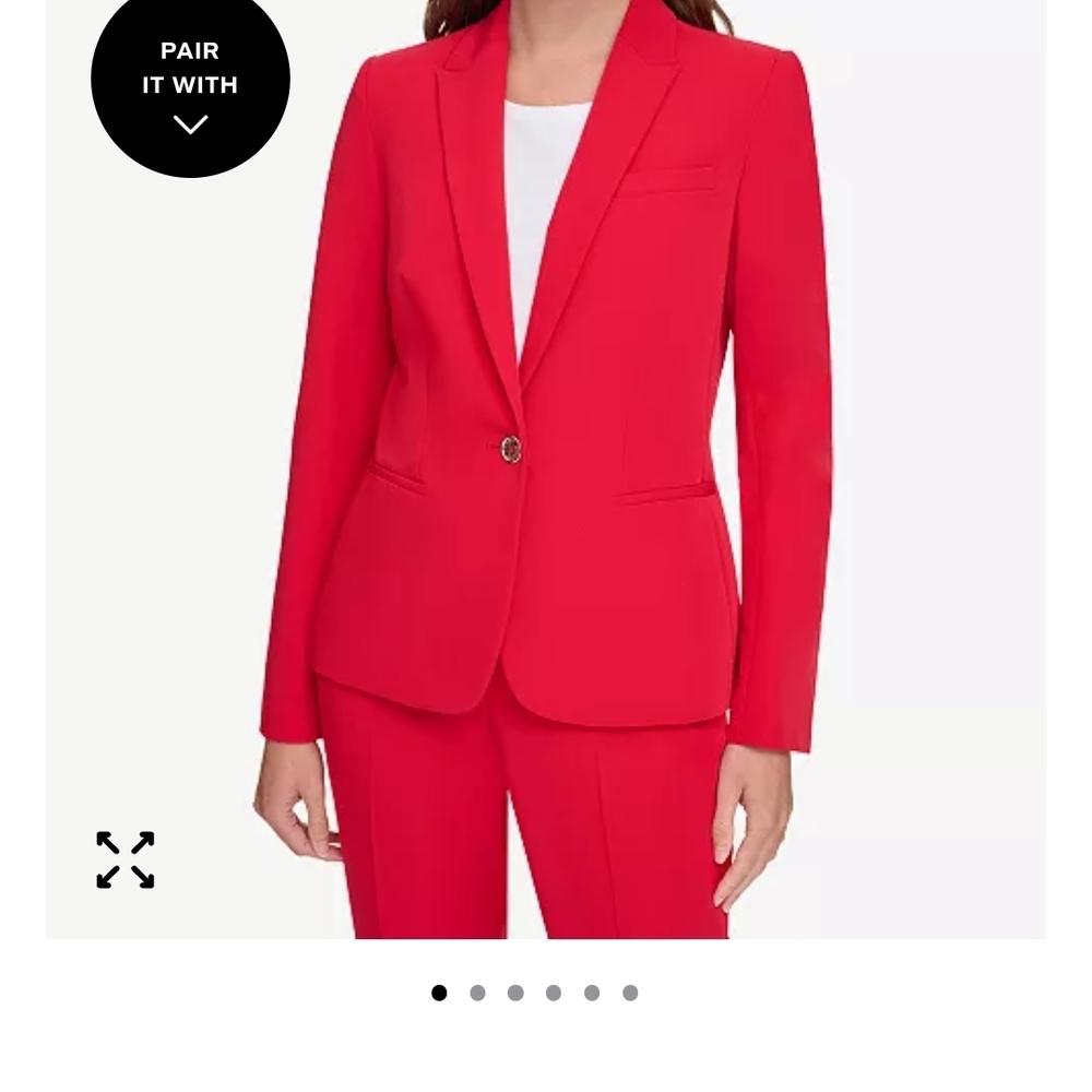 Tommy Hilfiger Women's Vibrant Red Suit Jacket